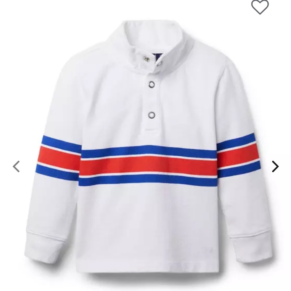 Janie and Jack STRIPE JERSEY MOCK NECK SWEATSHIRT